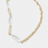 Chain Necklace with Baroque Freshwater Pearls